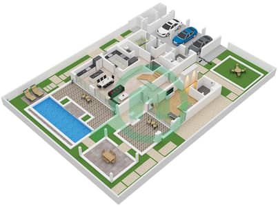 المخططات الطابقية لتصميم النموذج A1 فیلا 5 غرف نوم - دستركت ون ويست