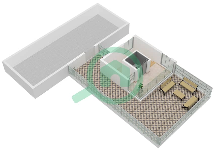 District One West - 5 Bedroom Villa Type A1M Floor plan Roof Floor interactive3D