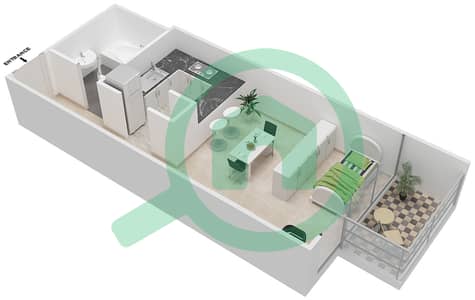 المخططات الطابقية لتصميم النموذج B شقة  - أويسز هاي بارك
