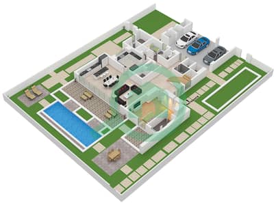 المخططات الطابقية لتصميم النموذج B1 فیلا 5 غرف نوم - دستركت ون ويست