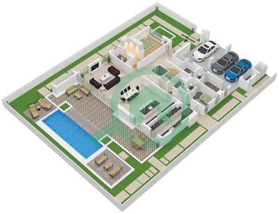 المخططات الطابقية لتصميم النموذج C2 فیلا 5 غرف نوم - دستركت ون ويست