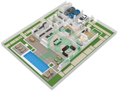 المخططات الطابقية لتصميم النموذج C2M فیلا 5 غرف نوم - دستركت ون ويست