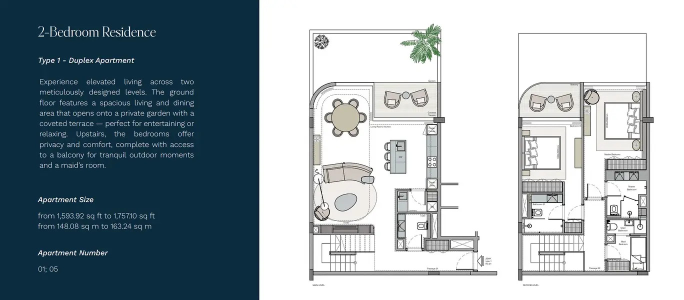 2 BR floor plan