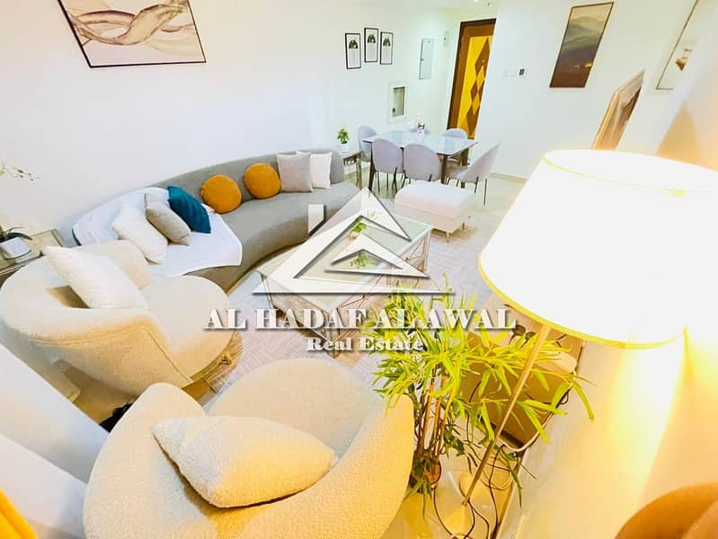 For monthly rent: two bedroom and a hall in Al tawun with free internet