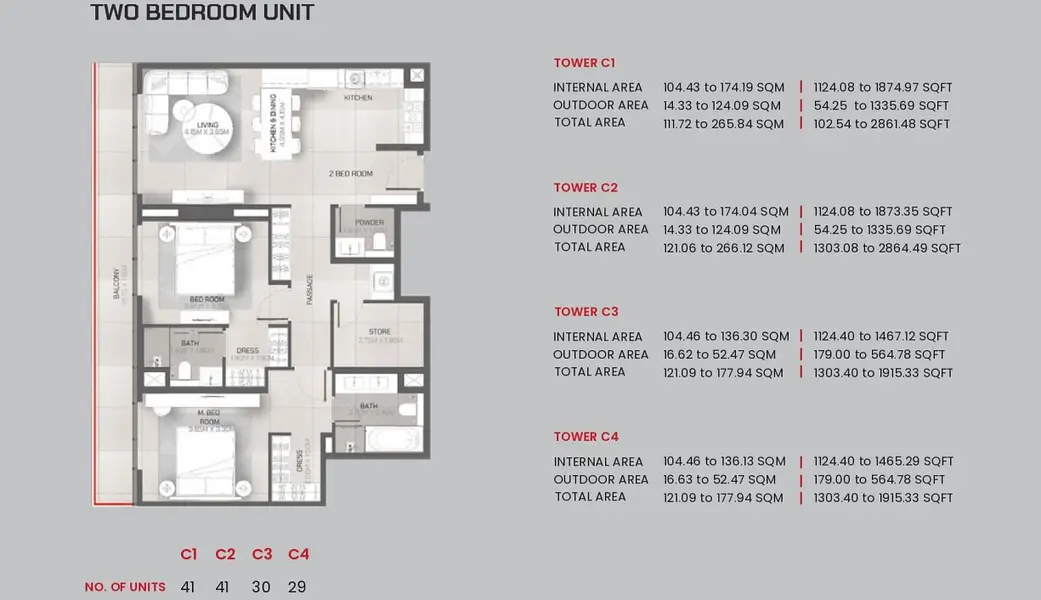 2 BR floor plan