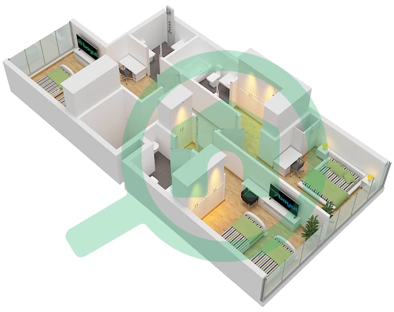 Perla 1 - 3 Bedroom Apartment Type C FLOOR GROUND,1-12 Floor plan Type C Floor Upper Ground,1-12 interactive3D