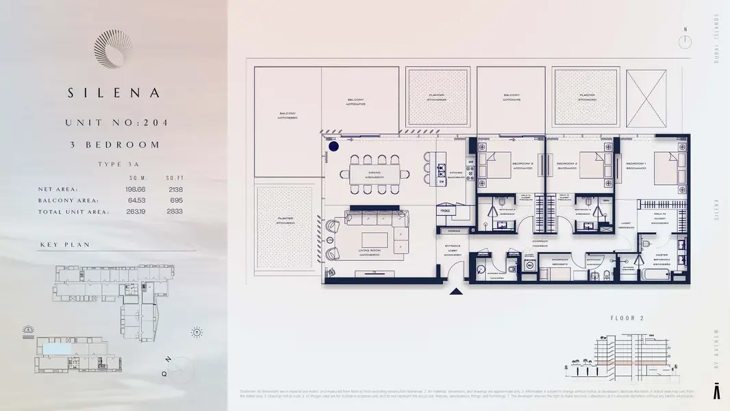 3 BR floor plan