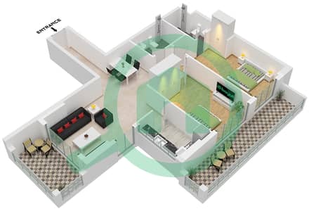 Laya Heights - 2 Bedroom Apartment Type 1 Floor plan