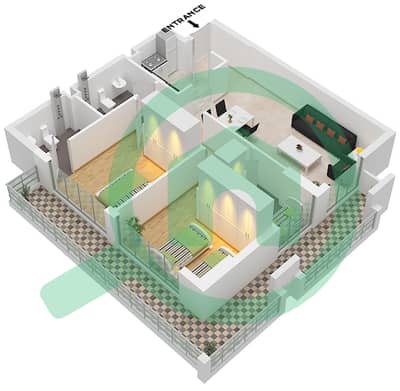 Laya Heights - 2 Bedroom Apartment Type 2 Floor plan