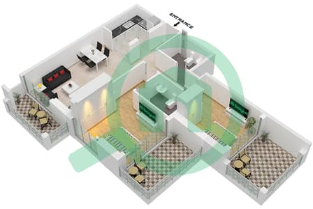 Laya Heights - 2 Bedroom Apartment Type 3 Floor plan