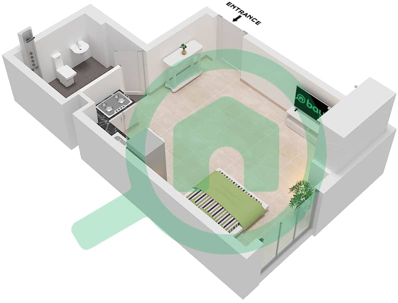Laya Heights - Studio Apartment Type 3 Floor plan Type 3 interactive3D