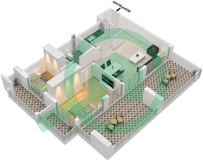 Laya Heights - 1 Bedroom Apartment Type 2 Floor plan