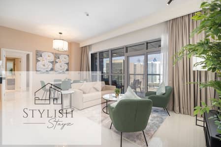 2 Schlafzimmer Wohnung zum Miete in Business Bay, Dubai - Avanti Living room overview. jpg