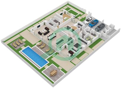 المخططات الطابقية لتصميم النموذج D1 فیلا 5 غرف نوم - دستركت ون ويست