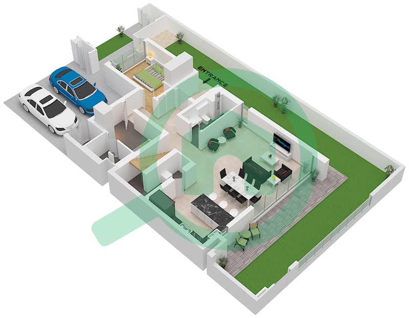 Vindera - 4 Bedroom Townhouse Type/unit 4 PLEX STYLE 1 / UNIT 1 Floor plan Type 4 Plex Style 1,6 Plex Style 1 Unit 1(TH1) Floor Ground interactive3D