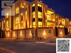 فيلا فاخرة للايجار بالزاهية عجمان زاوية 3 طوابق مع رووف 4 غرف نوم رئيسيه تصميم مودرن السعر 110k