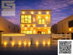 فيلا فاخرة للايجار بالياسمين 5 غرف تصميم مودرن واجهة حجر بالكامل بسعر 120k