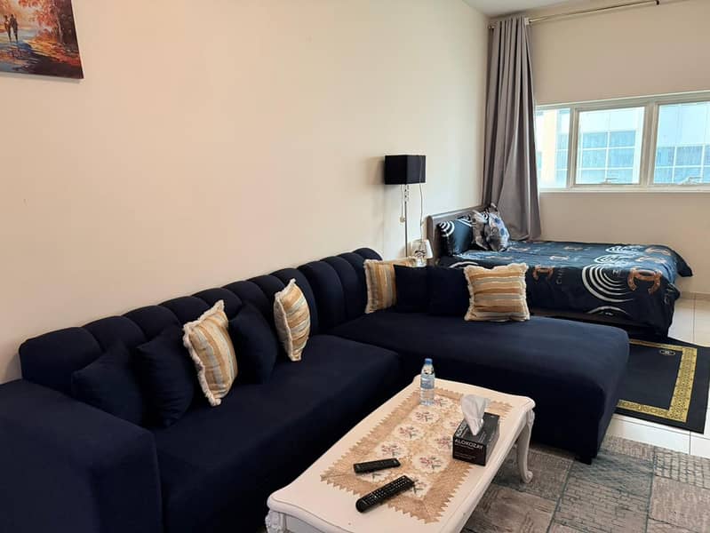 Furnished studio apartment for monthly rent Ajman Ajman's most prestigious towers Ajman One Towers