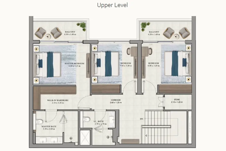 3 BR floor plan