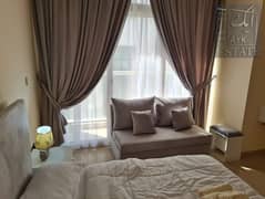 استوديو مفروش بالكامل | إطلالة على برج خليفة | شرفة