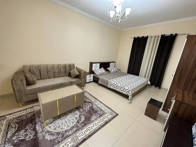 Studio for **monthly rent** in Al Hamidiya, Ajman. Located in a quiet area close to services, practical layout, suitable for comfortable living