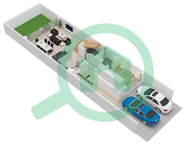 Lush - 4 Bedroom Townhouse Type A,B Floor plan Type A,B Ground Floor interactive3D