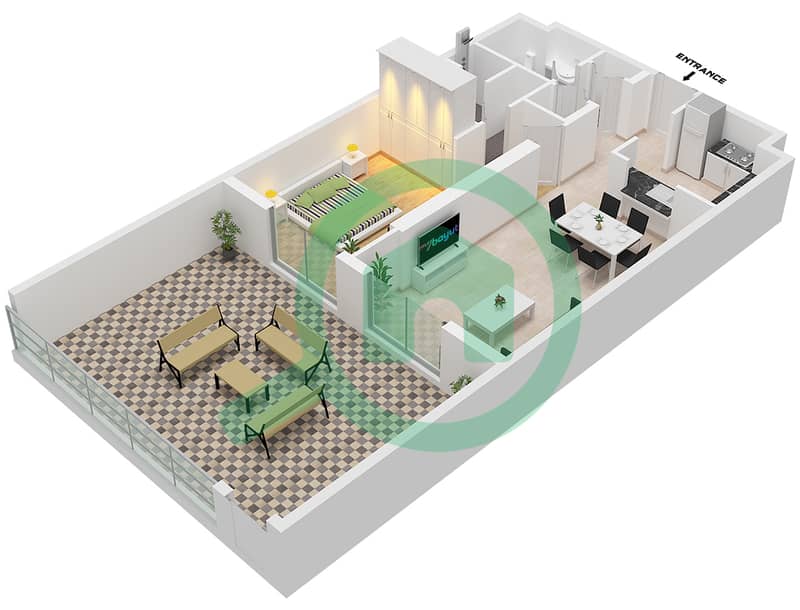 Unit 07 Floor 1 The Stella Residence - 1 Bedroom Apartment Unit 07 FLOOR 1 Floor plan Unit 07 Floor 1 interactive3D