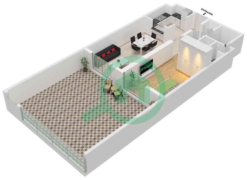 Unit 15 Floor 1 The Stella Residence - 1 Bedroom Apartment Unit 15 FLOOR 1 Floor plan Unit 15 Floor 1 interactive3D