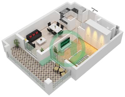 The Stella Residence - 1 Bedroom Apartment Unit 09 FLOOR 2-14 Floor plan The Stella Residence - 1 Bedroom Apartment Unit 09 FLOOR 2-14 Floor plan