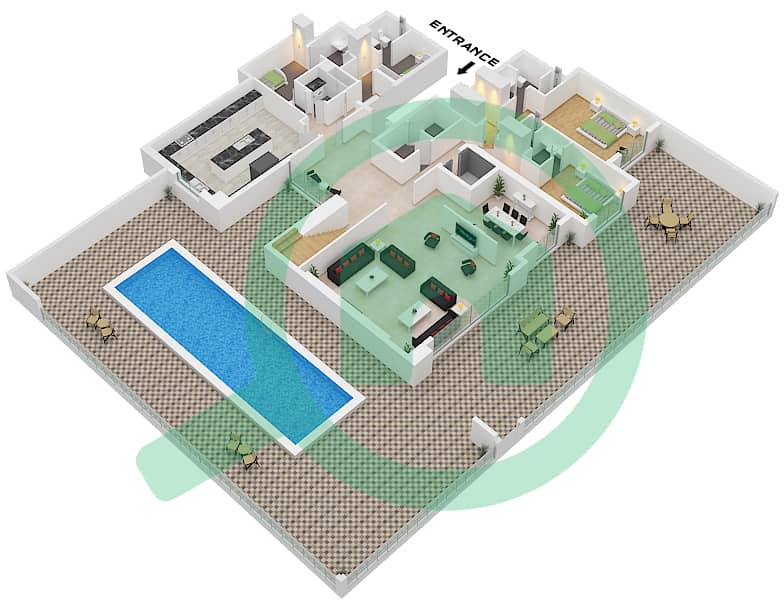 The Stella Residence - 5 Bedroom Apartment Unit 22 Floor plan Unit 22 Floor 1 interactive3D