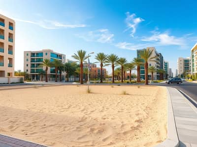 Plot for Sale in Al Sajaa Industrial, Sharjah - A_sandy_residential_plot_in_a_modern_urban_area_of_the_UAE. _The_plot_is_empty_with_light_sand_and_sparse_vegetation_bordered_by_well_maintained_sidewalks_and_roads. _Surrounding_buildings_are_contemporary_featuring_a_. jpeg