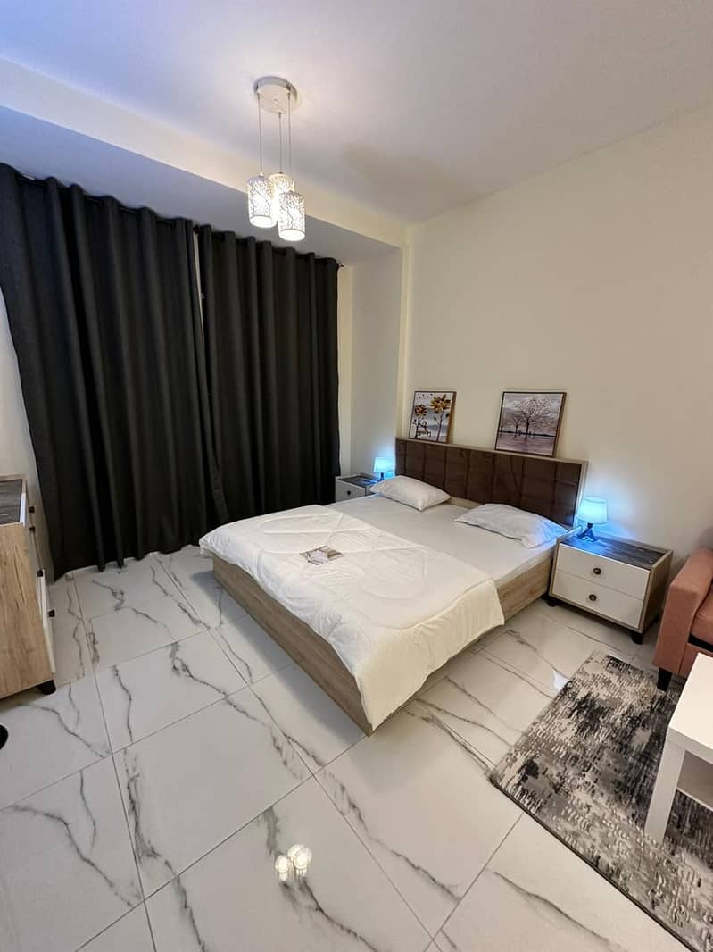 Studio available unfurnished 48k and with furnished is 52k with 4 cheques available