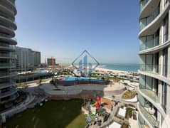 شقة غرفة وصالة بإطلالة جزئية على البحر والمسبح