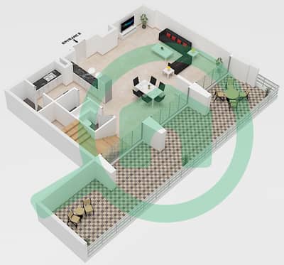 Кубикс Резиденсес - Апартамент 3 Cпальни планировка Тип A FLOOR 1,6,12,13,15,28,3