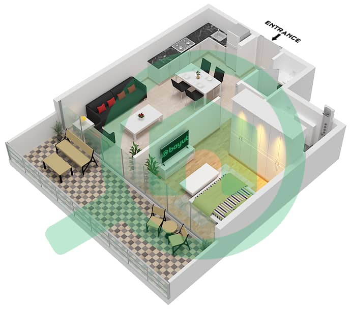 Unit 10 Floor 1,2,4,6,8,10,12 Milos by Karma - 1 Bedroom Apartment Unit 10 FLOOR 1,2,4,6,8,10,12 Floor plan Unit 10 Floor 1,2,4,6,8,10,12 interactive3D