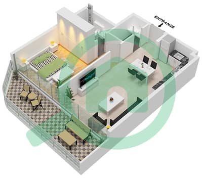 Milos by Karma - 1 Bedroom Apartment Unit 1 FLOOR 1 Floor plan