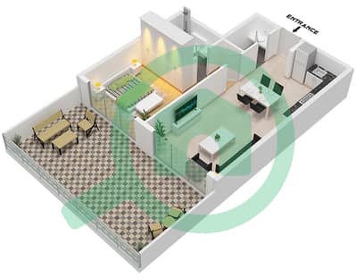 Milos by Karma - 1 Bedroom Apartment Unit 5 FLOOR 2-12 Floor plan