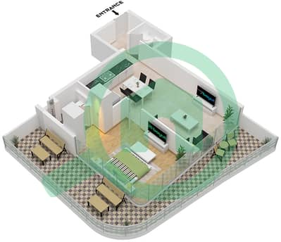 Milos by Karma - 1 Bedroom Apartment Unit 11 FLOOR 2,4,6,8,10,12 Floor plan