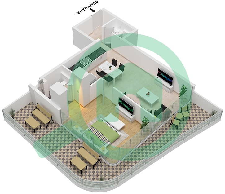 Unit 11 Floor 2,4,6,8,10,12 Milos by Karma - 1 Bedroom Apartment Unit 11 FLOOR 2,4,6,8,10,12 Floor plan Unit 11 Floor 2,4,6,8,10,12 interactive3D