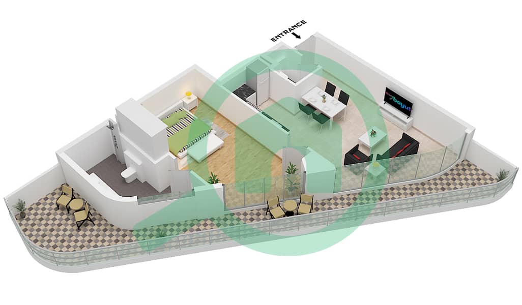 Unit 12 Floor 2,4,6,8,10,12 Milos by Karma - 1 Bedroom Apartment Unit 12 FLOOR 2,4,6,8,10,12 Floor plan Unit 12 Floor 2,4,6,8,10,12 interactive3D