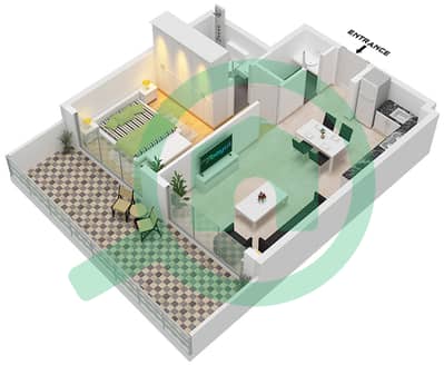 Milos by Karma - 1 Bedroom Apartment Unit 14 FLOOR 2,4,6,8,10,12 Floor plan