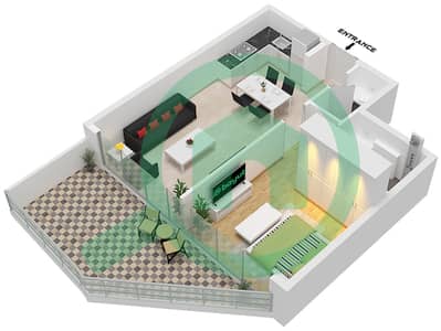 Milos by Karma - 1 Bedroom Apartment Unit 15 FLOOR 2,4,6,8,10,12 Floor plan