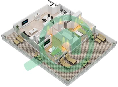 Milos by Karma - 2 Bedroom Apartment Unit 3 FLOOR 1 Floor plan