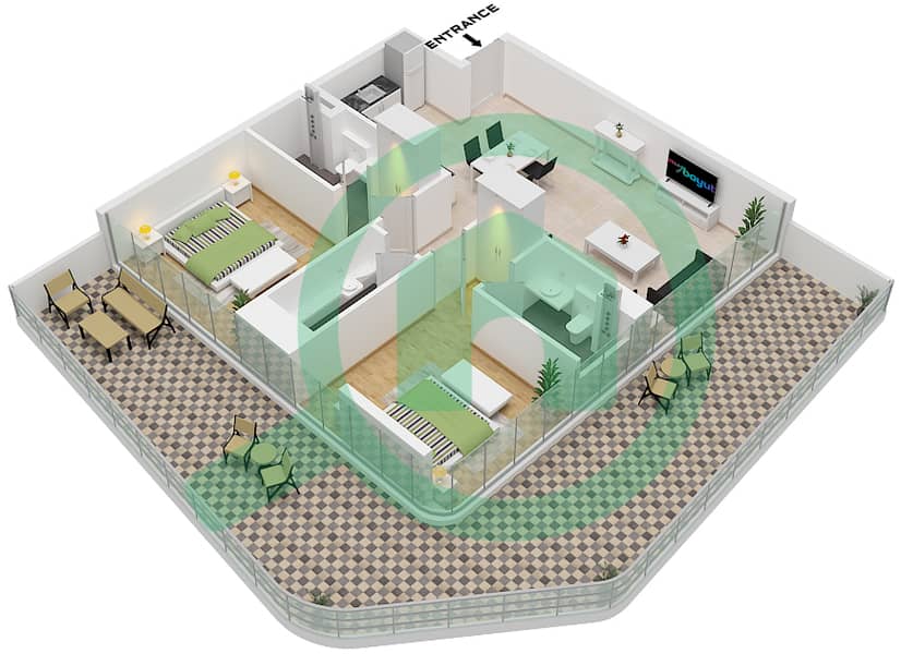 Unit 2 Floor 2,4,6,8,10,12 Milos by Karma - 2 Bedroom Apartment Unit 2 FLOOR 2,4,6,8,10,12 Floor plan Unit 2 Floor 2,4,6,8,10,12 interactive3D