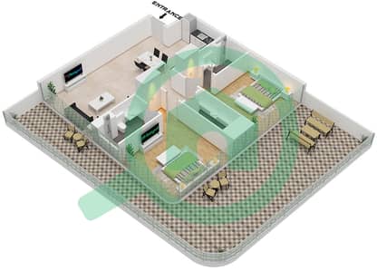 Milos by Karma - 2 Bedroom Apartment Unit 3 FLOOR 2,4,6,8,10,12 Floor plan