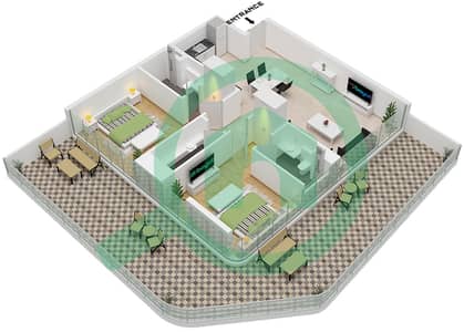 Milos by Karma - 2 Bedroom Apartment Unit 2 FLOOR 3,5,7,9,11 Floor plan