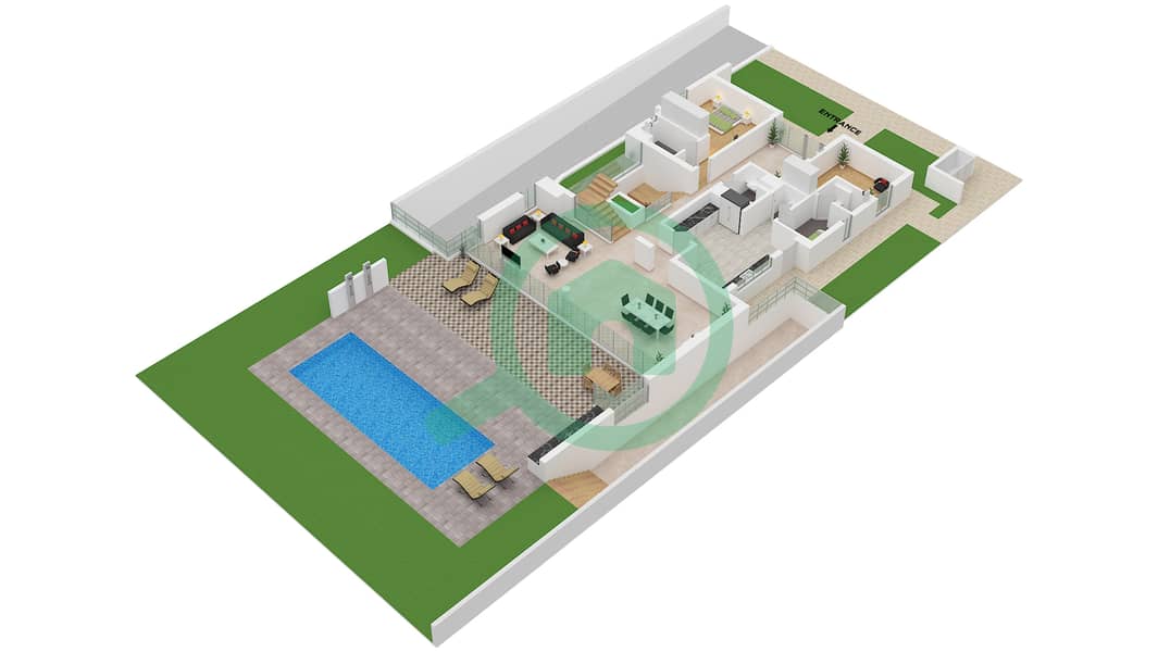 Maha Villas - 5 Bedroom Villa Type 2A Floor plan Type 2A Floor  Ground interactive3D