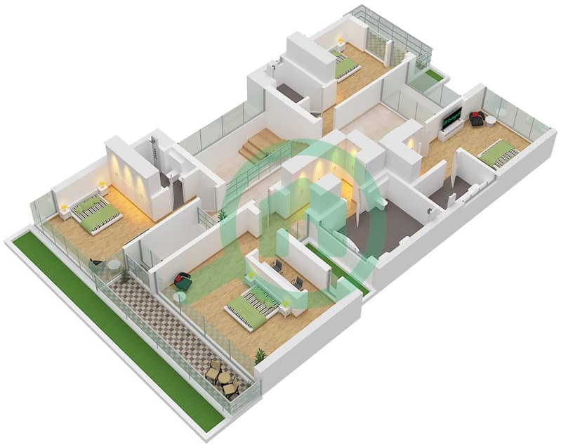 Maha Villas - 5 Bedroom Villa Type 2A Floor plan Type 2A Floor First interactive3D