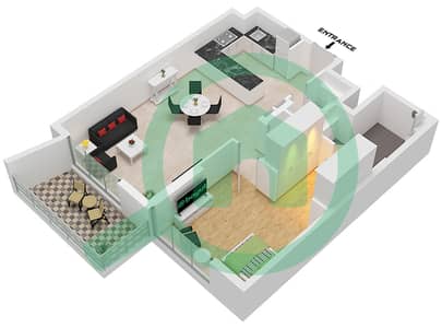 City Walk Northline 1 - Plano de planta de 1 habitación Apartamento Tipo/unidad B,B.1-B.3/UNIT 13 FLOOR 1