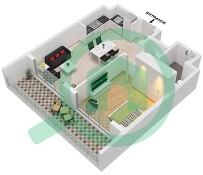 City Walk Northline 1 - Plano de planta de 1 habitación Apartamento Tipo/unidad C,C.1 / UNIT 3 FLOOR 8